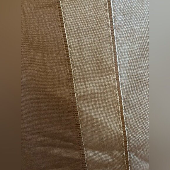 Silk-Like Brown & Beige Striped Scarf With Fringe By Si Li Da - Picture 2 of 6